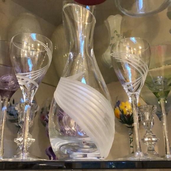 Lenox Dining Lenox Windswept Wine Carafe And Two Wine Glasses